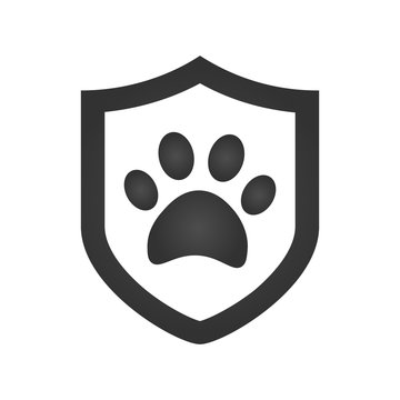footprint of an animal in a shield icon. Element of nature protection icon for mobile concept and web apps. Isolated footprint of an animal in a shield icon can use for web on white background.