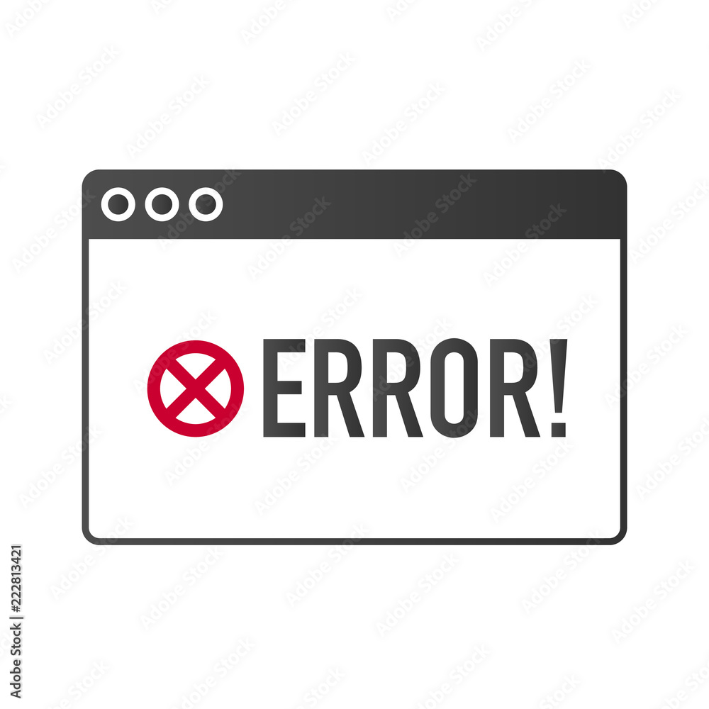 Poster error browser vector icon. filled flat sign for mobile concept and web design. error computer messag