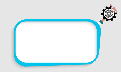 A blue text frame for your text with workshop theme