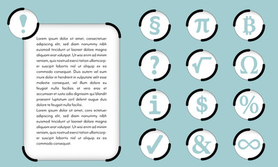 A text frame for your text and other marks
