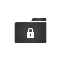 Folder Icon with lock icon protected in trendy flat style isolated on white background, for your web site design, app, logo, UI. Vector illustration,