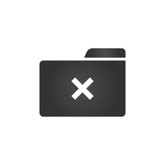Fototapeta premium Folder Icon with delete or cross icon in trendy flat style isolated on white background, for your web site design, app, logo, UI. Vector illustration,