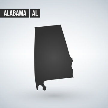 map of the U.S. state of Alabama, vector illustration isolated on modern background.