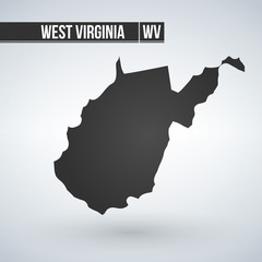 map of the U.S. state of West Virginia vector illustration