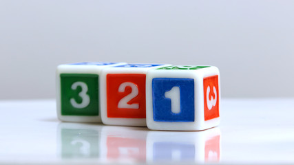 Letters one two and three on blocks