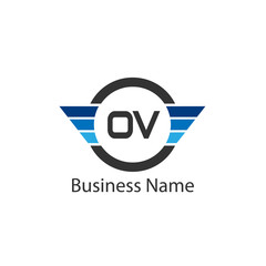 Initial Letter OV Logo Template Design