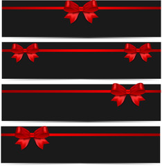 Black gift card with red bow