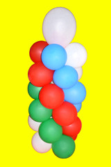 balloons on yellow background use as psd 