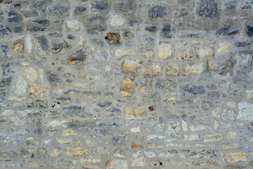 Wall of stone blocks