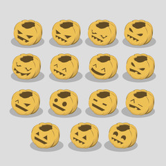 set of jack o' lantern illustration