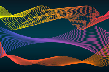 Vector illustration of colorful sound wave line.