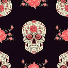 seamless pattern with sugar skull