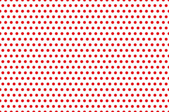 seamless background of red polka dots on white