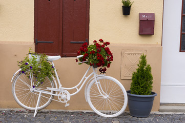 Fototapeta na wymiar Retro bicycle with flowers