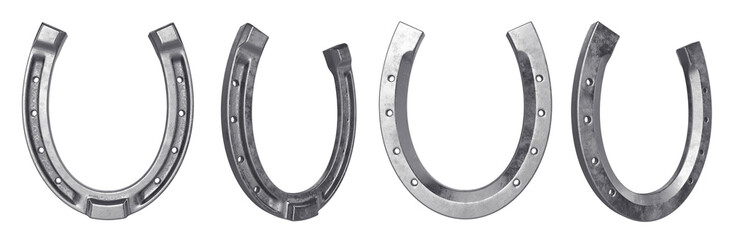 HorseShoe of steel isolated on white, 3d rendering
