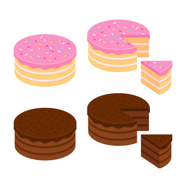 Cake illustration set