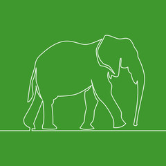Continuous line drawing Elephant Logo Vector