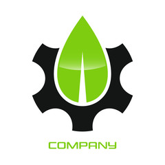 Green leaf and logo gear