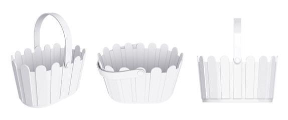 plastic basket isolated on the white background, 3d rendering