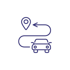 Auto route line icon. Trip, destination, road map. Navigation concept. Vector illustration can be used for topics like transportation, travel, cartography