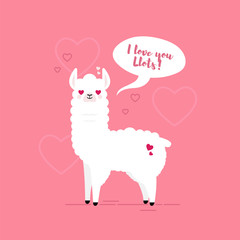 Doodle pink llama