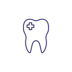 Dentist office line icon. Human tooth, dental care, stomatology. Medicine concept. Vector illustration can be used for topics like healthcare, hygiene, medical service
