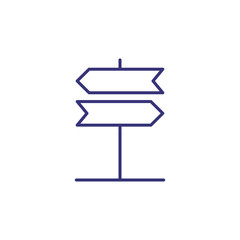 Directional signs line icon. Road, arrows, signposts. Navigation concept. Can be used for topics like itinerary, travelling by car, app design