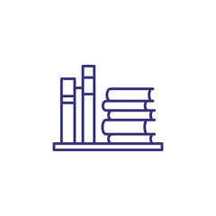 Library line icon. Books, stack, shelf. Education concept. Can be used for topics like studying, knowledge, bookstore, literature