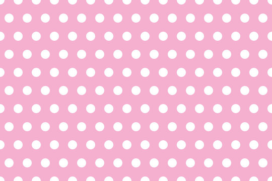 Seamless Pink Polka Dot On White Background High-Res Vector