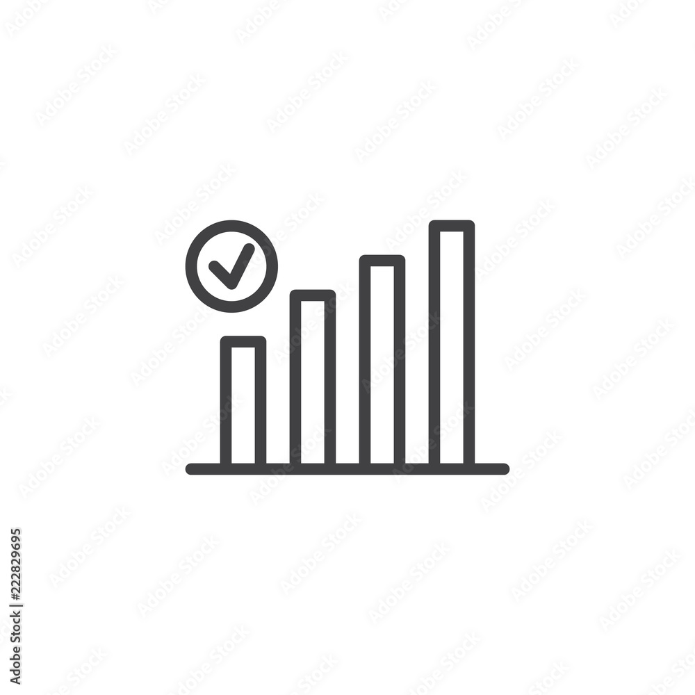 Poster wifi connection signal icon with check mark outline icon. linear style sign for mobile concept and w