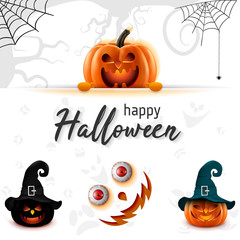 Happy Halloween banner. Halloween night design vector. Happy Halloween greeting card.