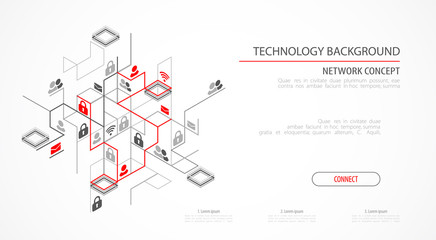 Network Concept. Isometric theme for your business.