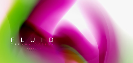 Color flowing wave, trendy liquid design template