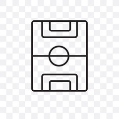 soccer field icon isolated on transparent background. Simple and editable soccer field icons. Modern icon vector illustration. © CoolVectorStock