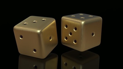 Golden Gaming dices 3d