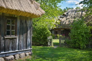 Fototapeta na wymiar Old village houses. Podlasie, Poland.
