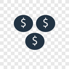 Coin vector icon isolated on transparent background, Coin logo design
