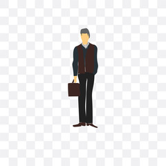 businessman icon isolated on transparent background. Simple and editable businessman icons. Modern icon vector illustration.