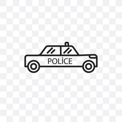police car icon isolated on transparent background. Simple and editable police car icons. Modern icon vector illustration. - 222833219