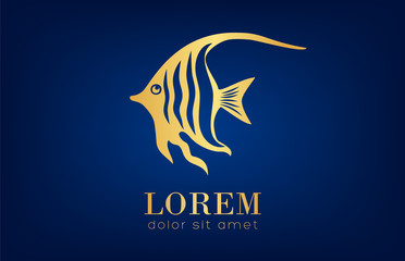 Exotic fish logo vector. Angel fish vector design.