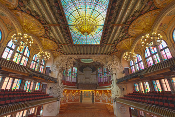 Hall at Palau de la musica catalana, Barcelona, Spain, 2014
