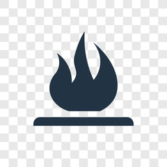 Fire over line vector icon isolated on transparent background, Fire over line logo design