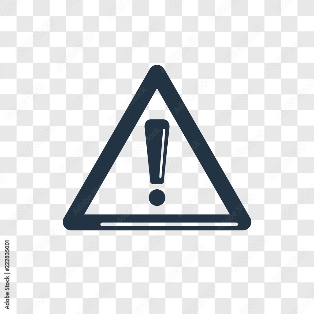 Poster warning vector icon isolated on transparent background, warning logo design