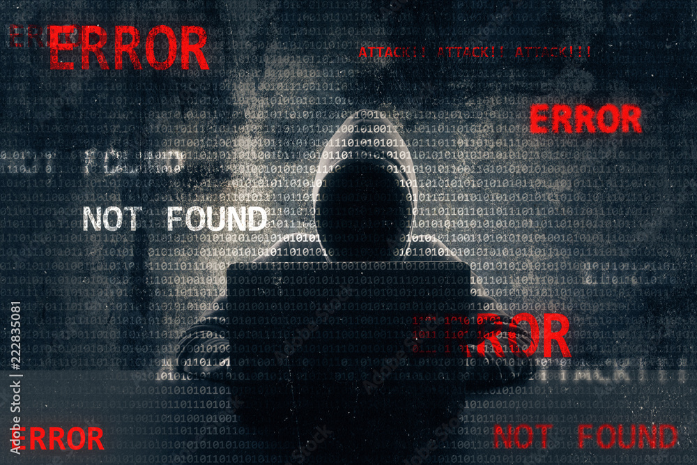 Poster Hacking and malware concept