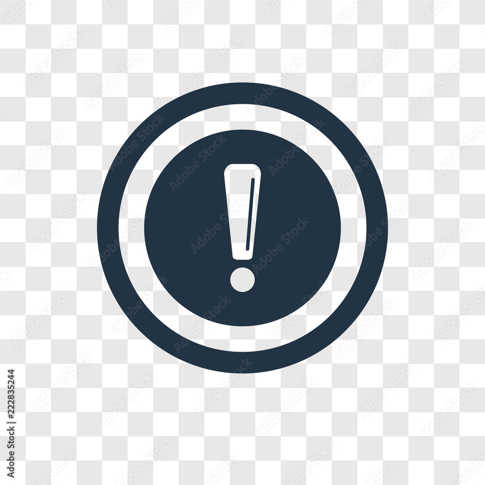 Poster warning vector icon isolated on transparent background, warning logo design
