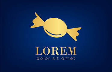 candy logo vector golden design