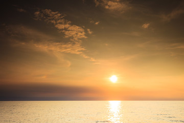 Beautiful sunset on the ocean sea