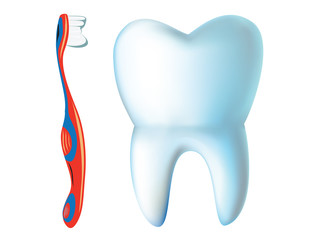 3d render of teeth with toothbrush