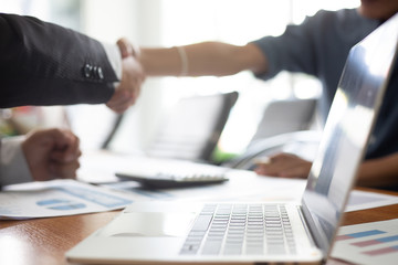 Businessmen agree on real estate investment.concept