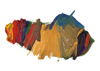 Children's abstract drawing on a white background. Isolated